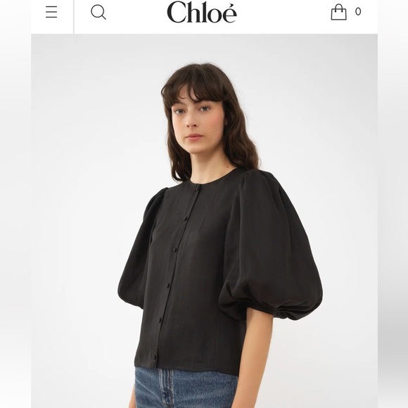 CHLOE COLLARLESS BLOUSE 2024 NWOT - Picture 1 of 12
